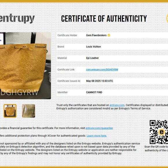 Louis Vuitton M44109 Petit Noe Epi Leather Yellow Bucket Drawstring Bag - Picture 2 of 16